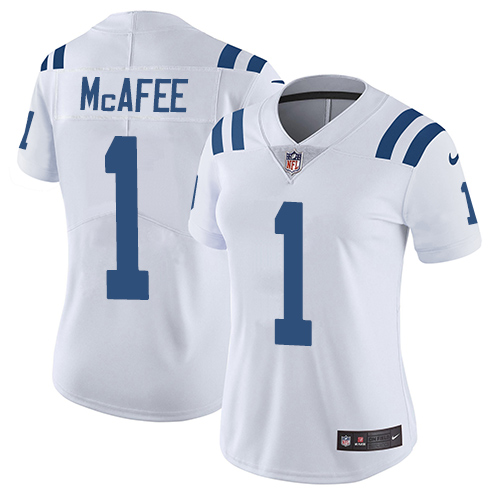 Indianapolis Colts #1 Limited Pat McAfee White Nike NFL Road Women Vapor Untouchable jerseys->youth nfl jersey->Youth Jersey